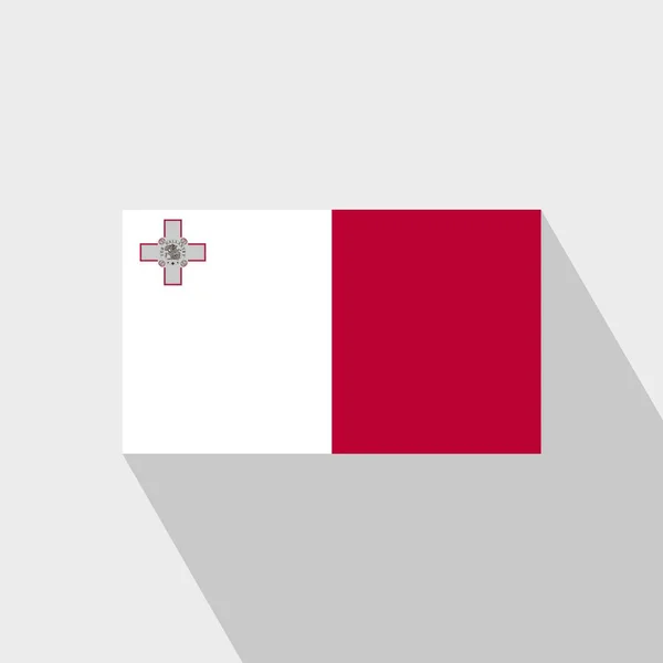 Bandiera Malta Long Shadow Design Vector — Vettoriale Stock