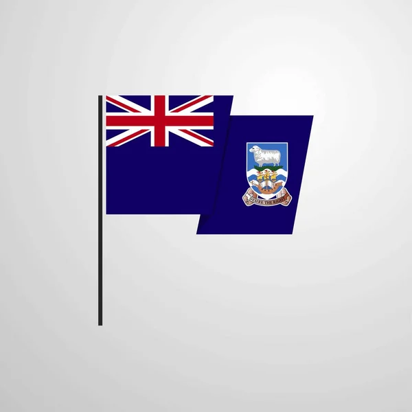 Falkland Adaları Bayrağı Sallayarak Vektör Tasarımı — Stok Vektör