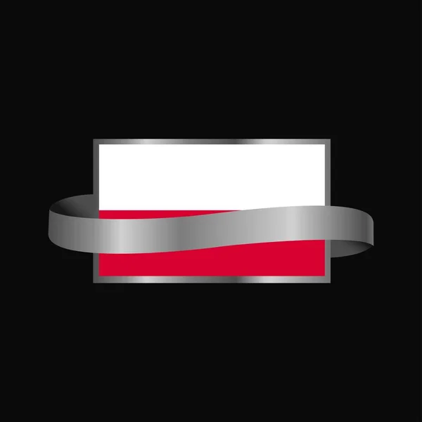 Polen Flagga Ribbon Banner Design — Stock vektor