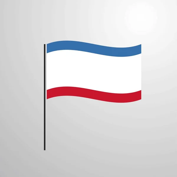 Crimea Bandiera Sventolante Illustrazione Vettoriale — Vettoriale Stock