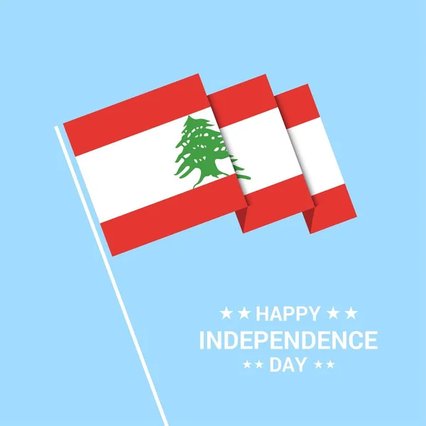 Dia Independência Líbano Design Tipográfico Com Vetor Bandeira — Vetor de Stock