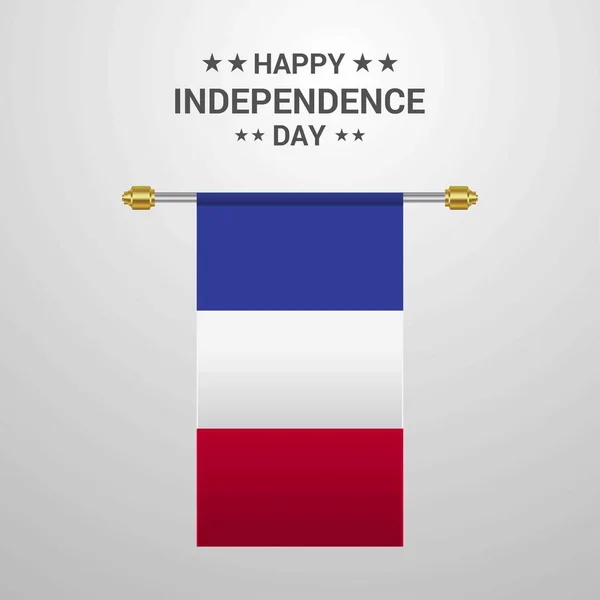 Francia Día Independencia Colgando Fondo Bandera — Archivo Imágenes Vectoriales