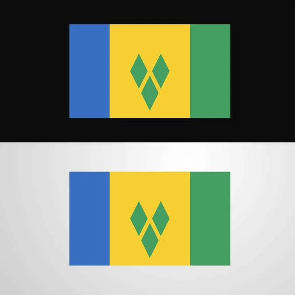 São Vicente Granadinas Bandeira Design Banner —  Vetores de Stock