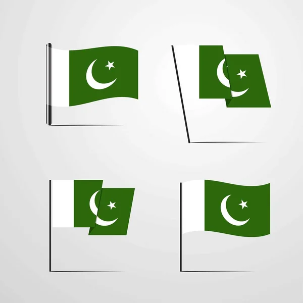 Pakistan Vlag Pictogram Vectorillustratie — Stockvector