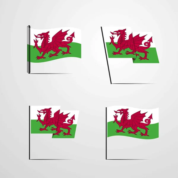 Wales Vlag Pictogram Vectorillustratie — Stockvector