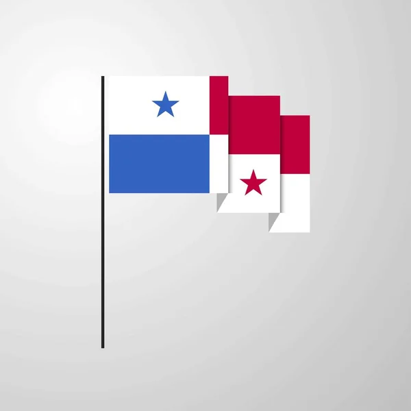 Panama Waving Flag Creative Background — Stock Vector