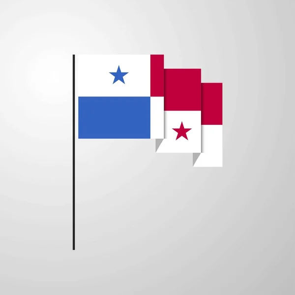 Panama Agitant Drapeau Arrière Plan Créatif — Image vectorielle