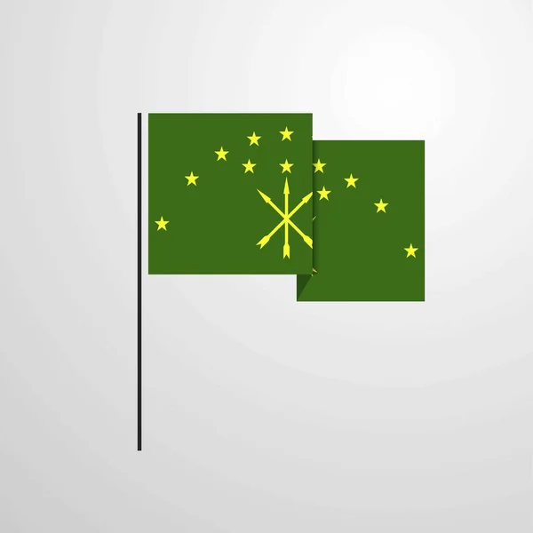 Adygea Waving Flag Design Vector — Stock Vector