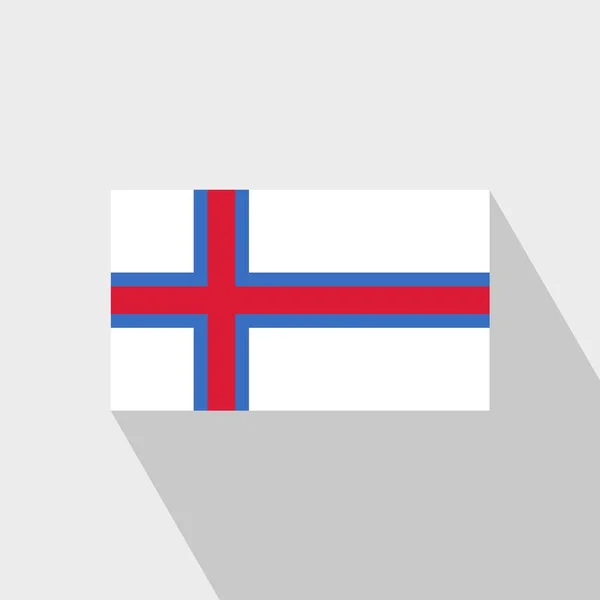 Bandiera Delle Isole Faroe Long Shadow Design Vector — Vettoriale Stock