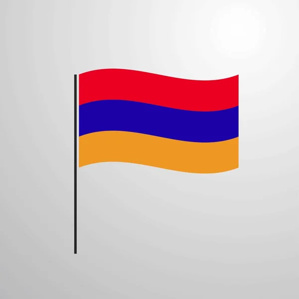 Armenien Schwenkt Flagge Vektor Illustration — Stockvektor