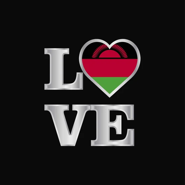 Tipografía Del Amor Malawi Flag Design Vector Beautiful Lettering — Vector de stock