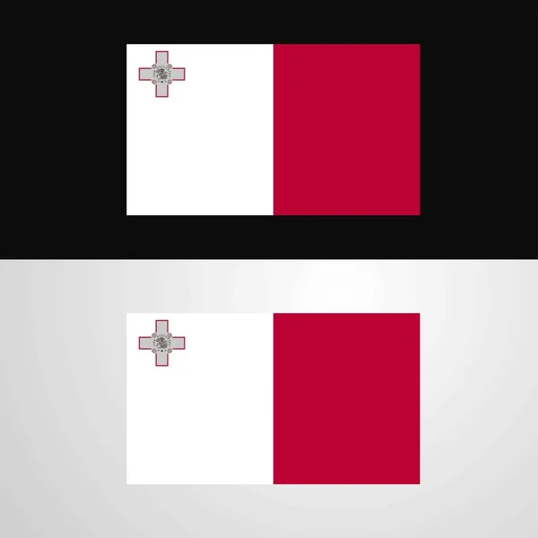 Malta Bandeira Banner Design — Vetor de Stock