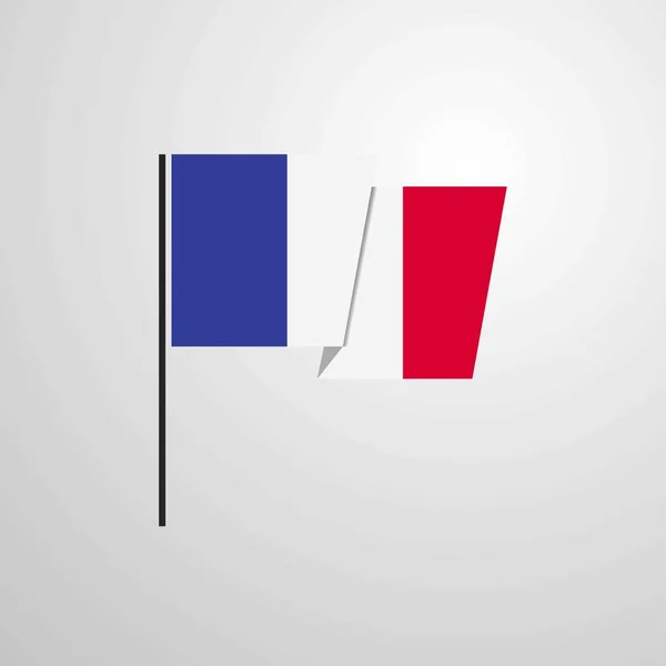 France Agitant Vecteur Conception Drapeau — Image vectorielle
