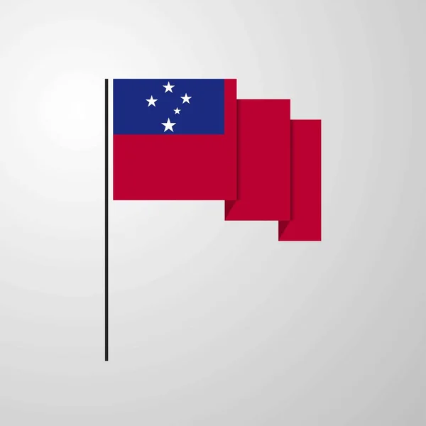 Samoa Waving Flag Creative Background — Stock Vector