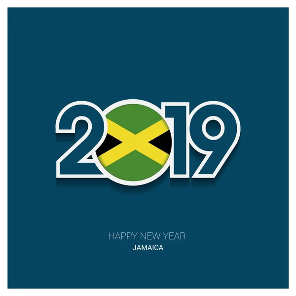 2019 Jamaica Typografie Happy New Year Achtergrond — Stockvector