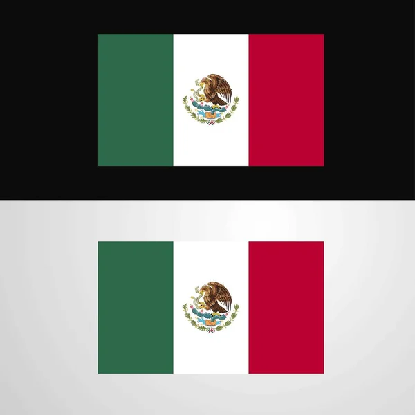 México Bandera Diseño Banner — Archivo Imágenes Vectoriales