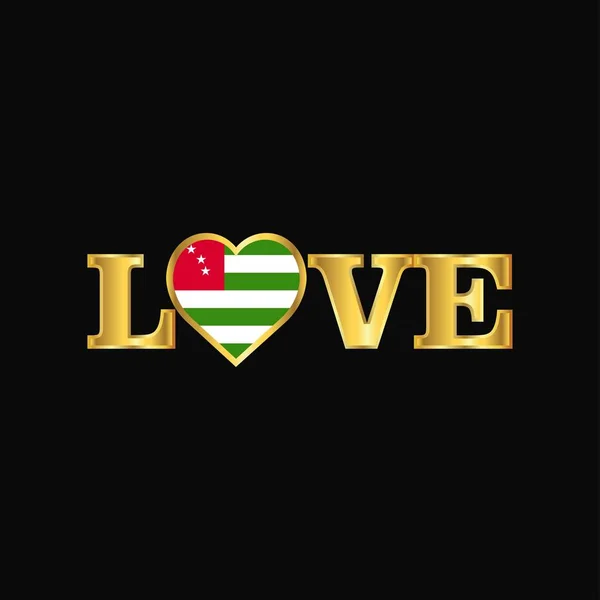ゴールデン愛タイポグラフィ アブハジア自治共和国の国旗デザイン ベクトル — ストックベクタ