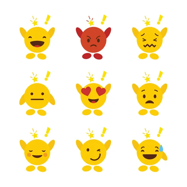 Conjunto Emojis Com Mãos Vetor Design — Vetor de Stock