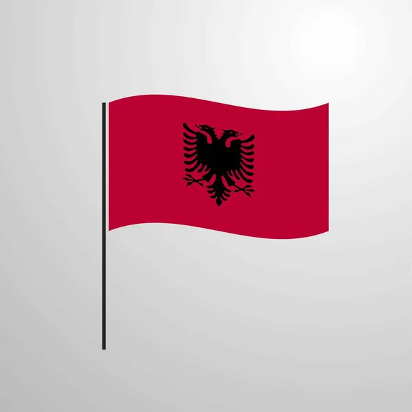 Bayrak Vektör Çizim Sallayarak Arnavutluk — Stok Vektör