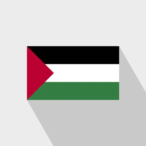巴勒斯坦国旗长影子设计向量 — 图库矢量图片
