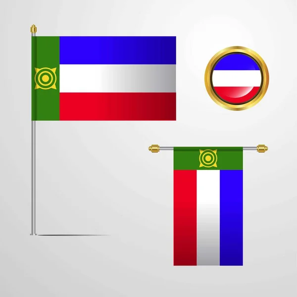 Chakassien Flagge Symbol Vektor Illustration — Stockvektor