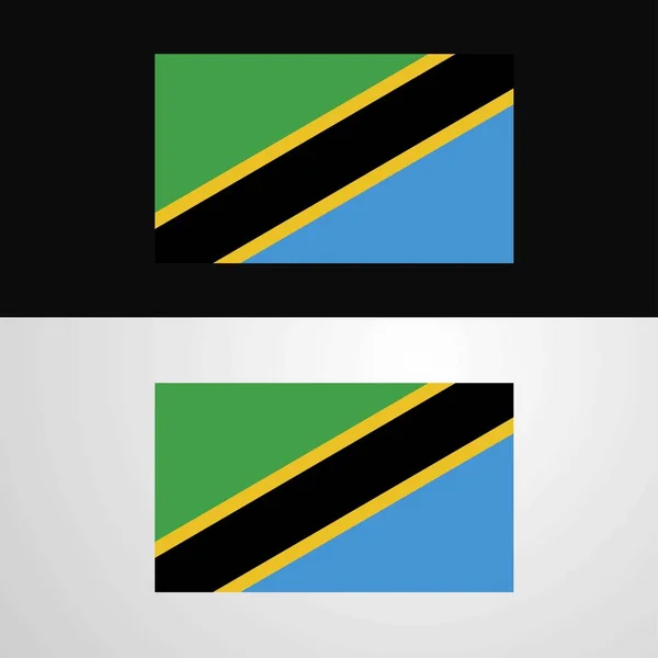 Tanzania Flaggbanderoll Design — Stock vektor