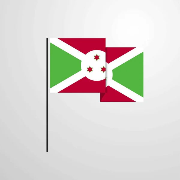 Μπουρούντι Κυματίζει Σημαία Διανυσματική Σχεδίαση — Διανυσματικό Αρχείο