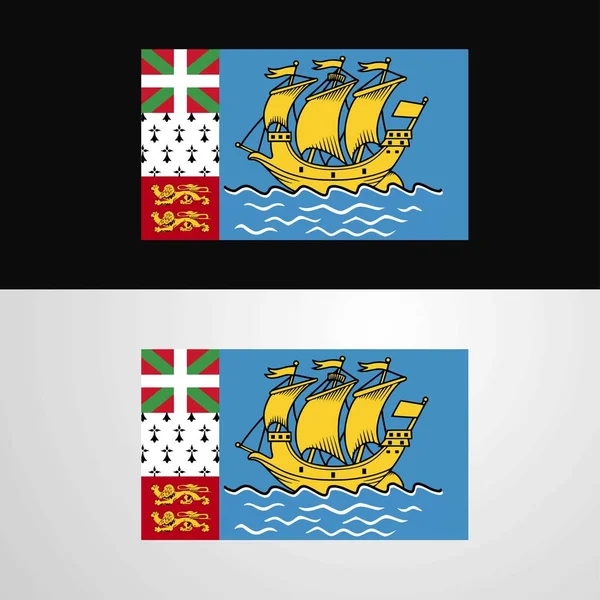 Saint Pierre Und Miquelon Flag Banner Design — Stockvektor