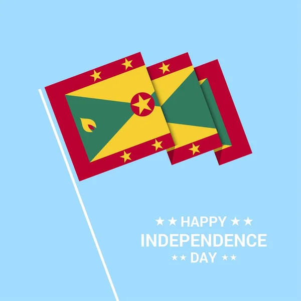 Grenada Onafhankelijkheid Dag Typografisch Ontwerp Met Vector Van Vlag — Stockvector