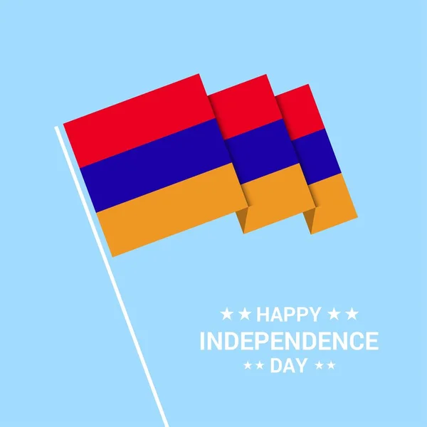 Armenia Giorno Indipendenza Disegno Tipografico Con Vettore Bandiera — Vettoriale Stock