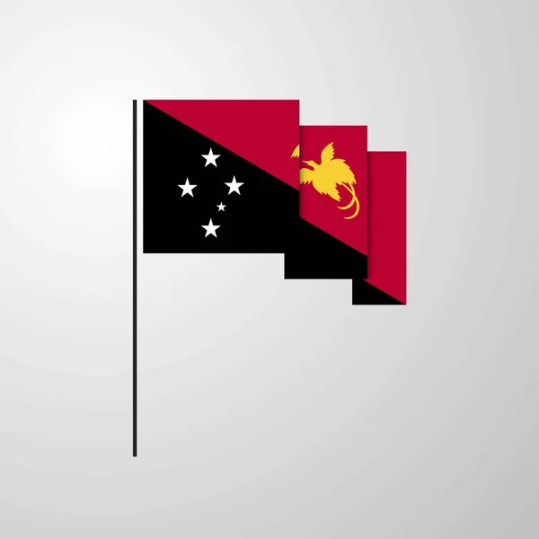 Papúa Nueva Guinea Ondeando Bandera Fondo Creativo — Vector de stock