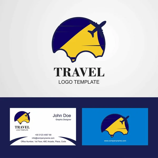 Resa Tokelau Flaggan Logotyp Och Visitkort — Stock vektor
