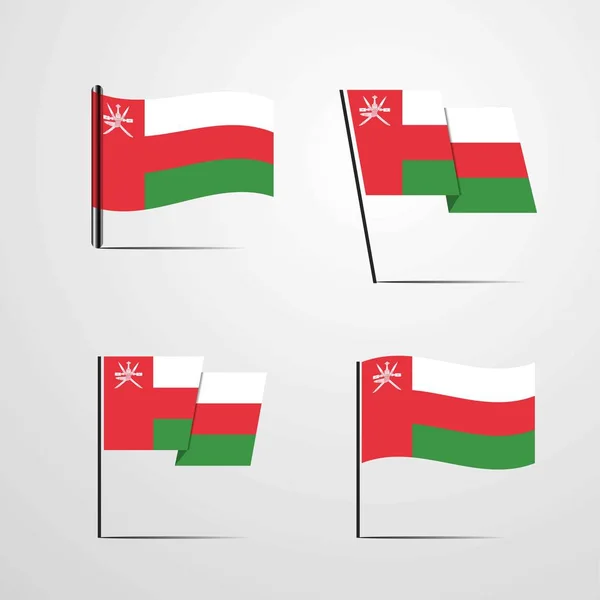 Omanische Flagge Symbol Vektor Illustration — Stockvektor