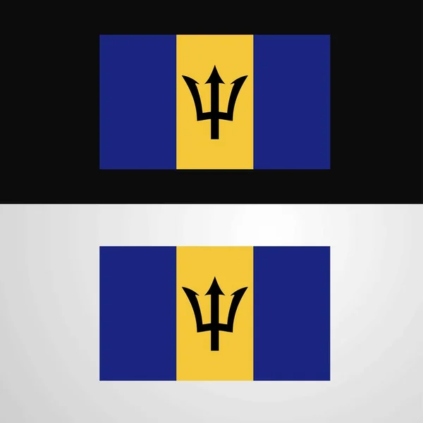 Barbados Bayrağı Banner Tasarımı — Stok Vektör