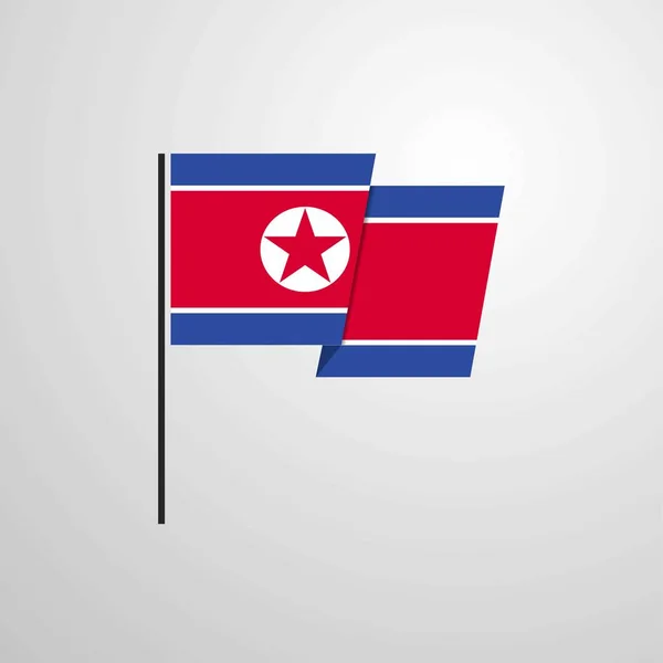 Coreia Norte Acenando Vetor Design Bandeira —  Vetores de Stock