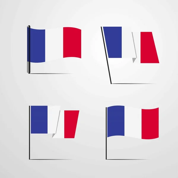 Ilustracja Wektor Flagi Francji — Wektor stockowy