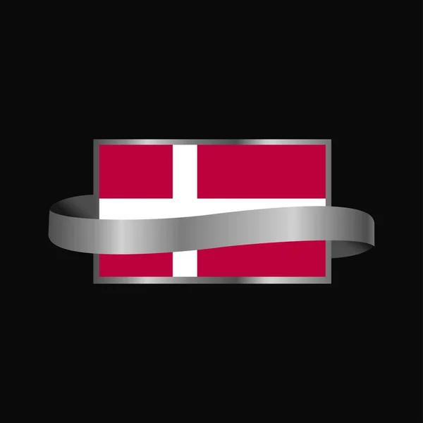 Dänemark Flaggenband Banner Design — Stockvektor