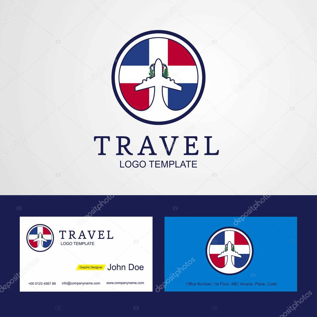 Travel Dominican Republic Creative Circle flag Logo and Business card design