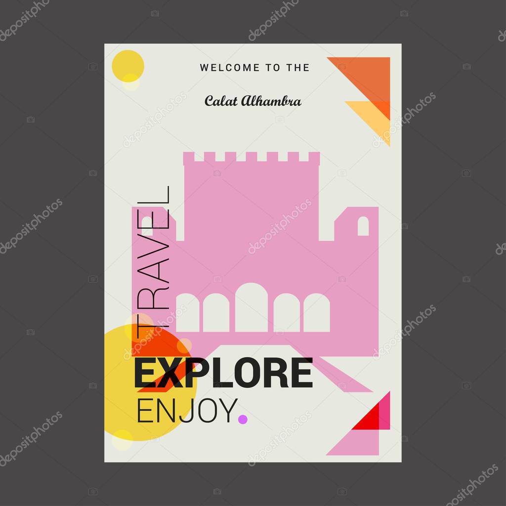Welcome to Calat Alhambra Andalusia, Spain Explore, Travel Enjoy Poster Template