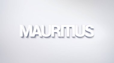 Mauritius, metin tasarım. hat. Tipografi poster. Duvar kağıdı arka plan olarak kullanılabilir