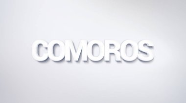 Komorlar, metin tasarım. hat. Tipografi poster. Duvar kağıdı arka plan olarak kullanılabilir