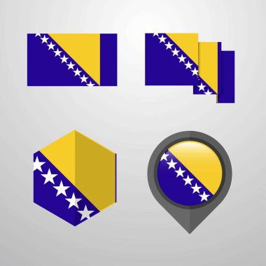 Bosna-Hersek bayrağı tasarım vektör ayarla