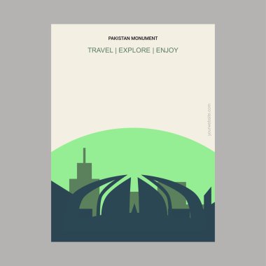 Pakistan anıt Islamabad, Pakistan Vintage tarzı Landmark Poster şablonu