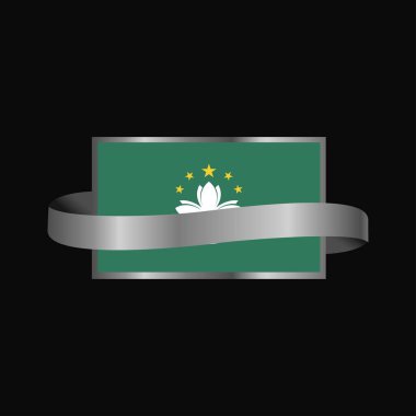 Macau bayrak şerit banner tasarımı