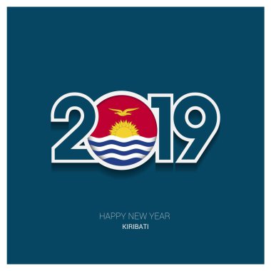 2019 Kiribati tipografi, mutlu yeni yıl arka plan