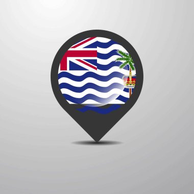 İngiliz Hint Okyanusu Bölgesi harita PIN, vektör çizim