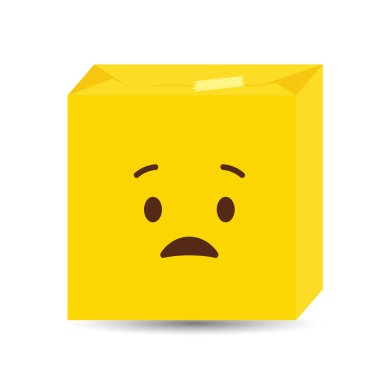 Üzgün emoji simgesi tasarım, renkli vektör çizim