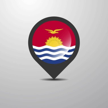 Kiribati Haritası PIN, vektör çizim