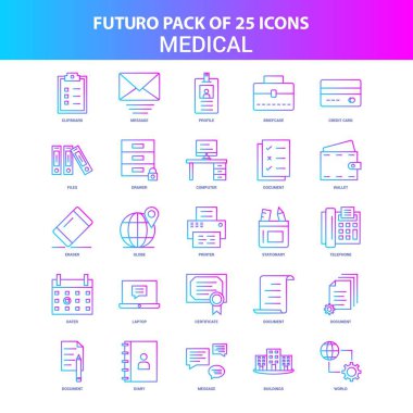25 mavi ve pembe Futuro Tıp Icon Pack