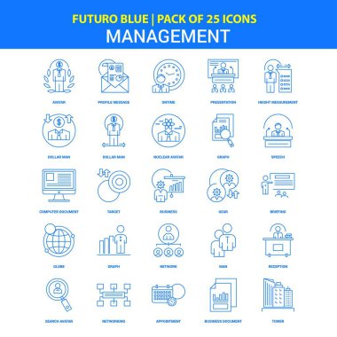 Yönetim simgeler - Futuro mavi 25 Icon pack